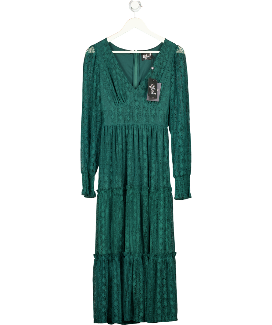 HELL BUNNY Green Rhianne Lace Maxi Dress UK XS
