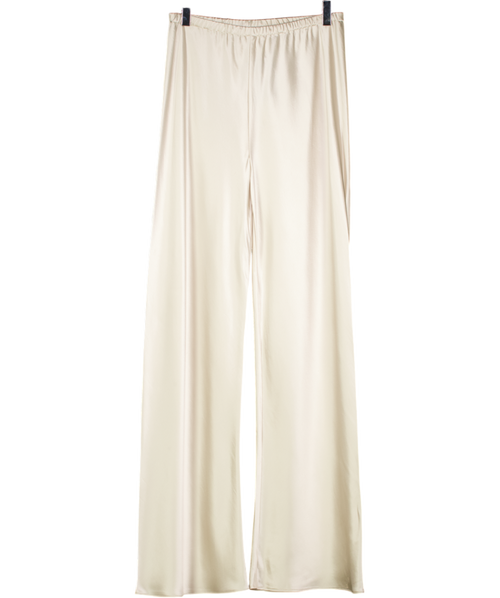 ALMADA LABEL Bias Satin Pants, Pearl Beige UK S