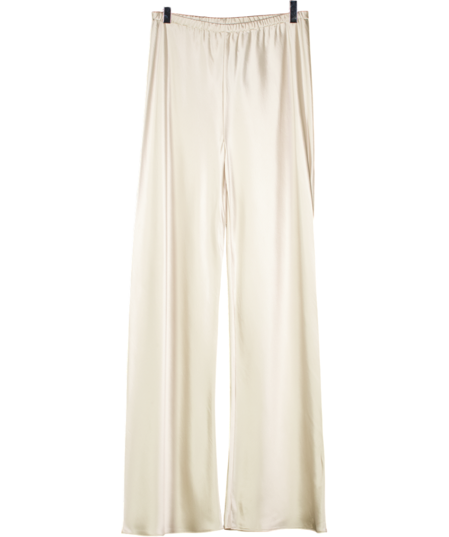 ALMADA LABEL Bias Satin Pants, Pearl Beige UK S