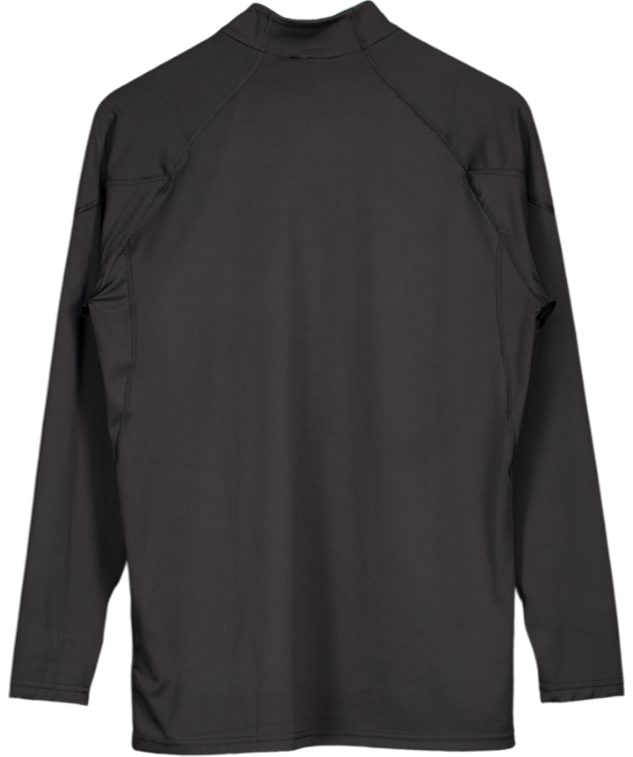 GYMSHARK Black 1/4 Zip Long Sleeve Active Top UK M