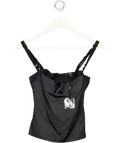 KHY BY KYLIE JENNER Black Silk Bustier Top UK XS