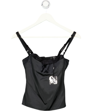 KHY BY KYLIE JENNER Black Silk Bustier Top UK XS