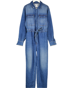 DONNA IDA Blue Denim Long Sleeve Jumpsuit UK M