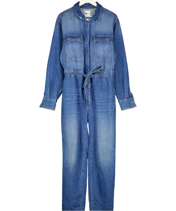 DONNA IDA Blue Denim Long Sleeve Jumpsuit UK M