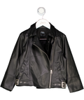 ZARA Black Fuax Leather Biker Jacket 6 Years