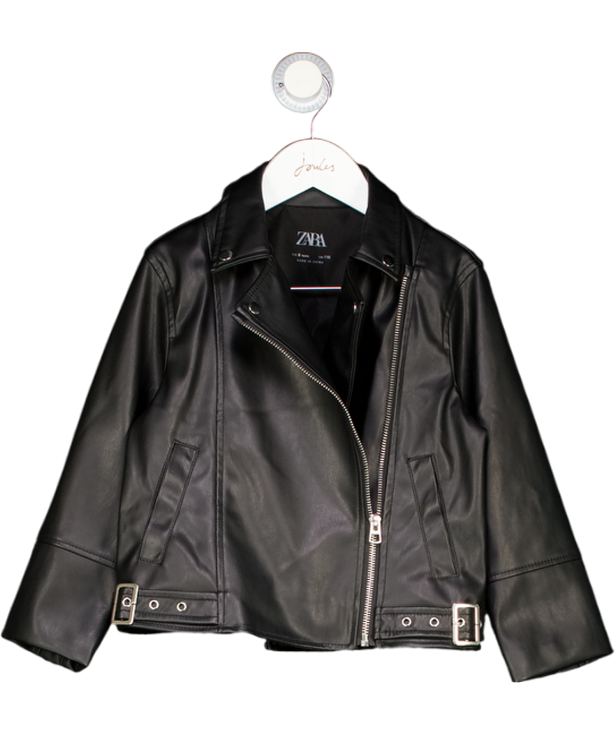 ZARA Black Fuax Leather Biker Jacket 6 Years