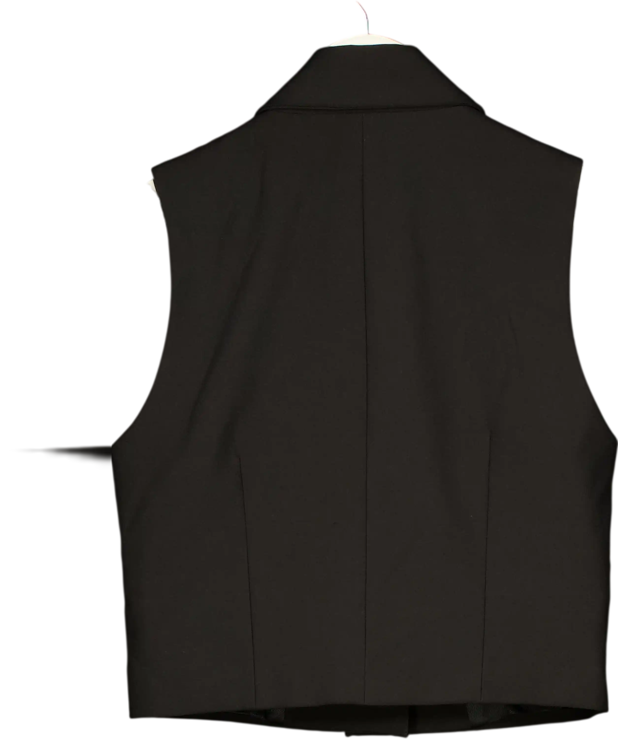 ZARA Black Fitted 2-button Waistcoat Top UK XS