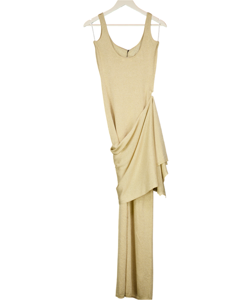 4th & Reckless Metallic Aria Lurex Belt Detail Knitted Maxi Dress UK 6