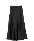 NA-KD Black Cotton A-line Maxi Skirt Eu32 UK XS