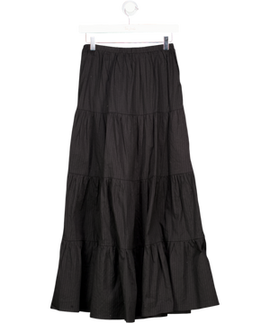 NA-KD Black Cotton A-line Maxi Skirt Eu32 UK XS