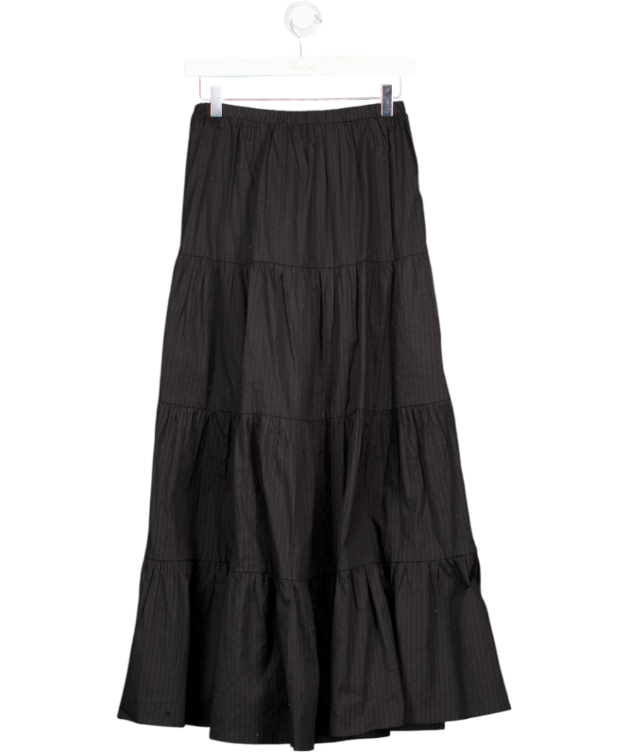 NA-KD Black Cotton A-line Maxi Skirt Eu32 UK XS
