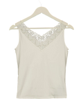 Brandy Melville White Lace Tank Top UK S