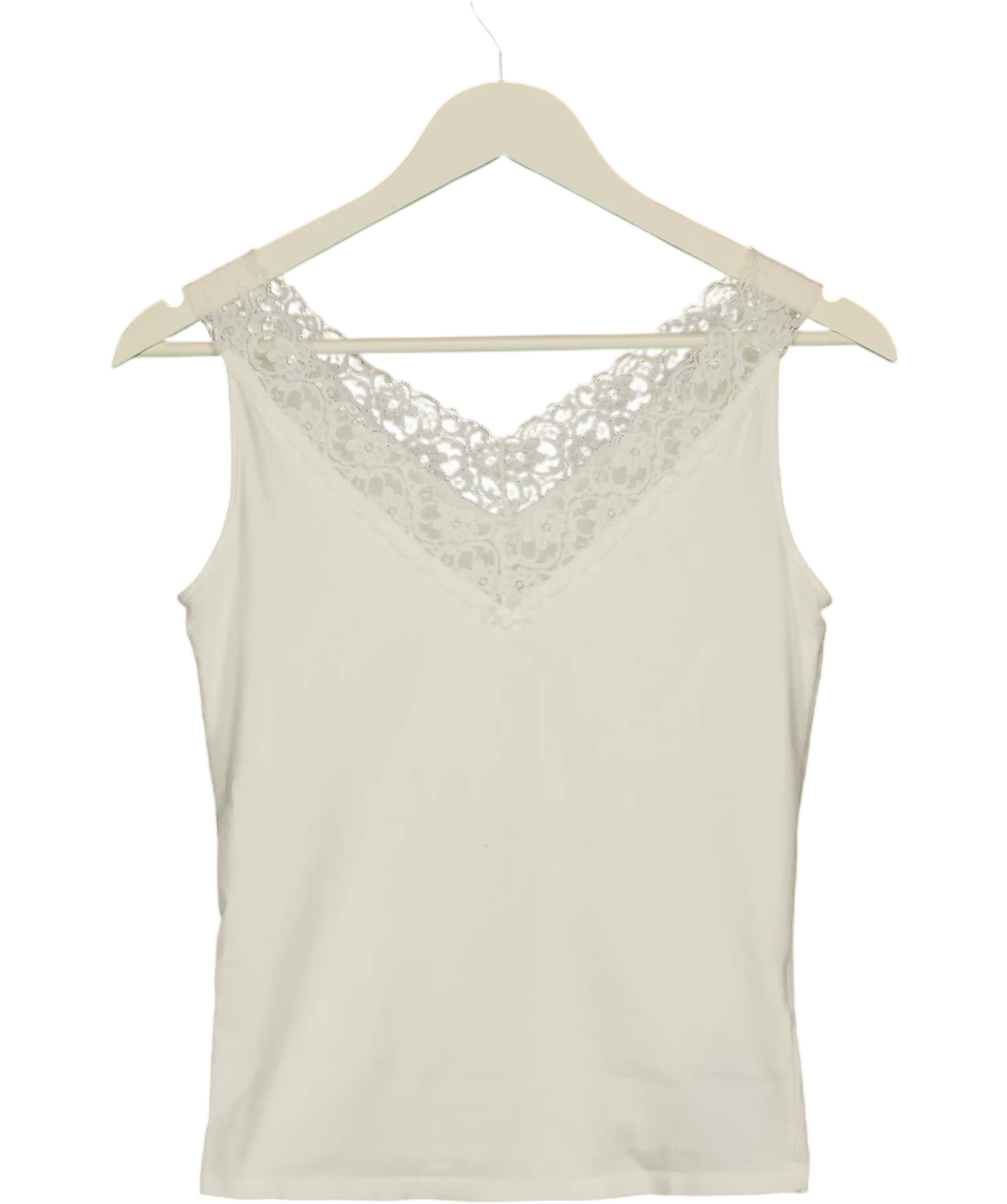 Brandy Melville White Lace Tank Top UK S