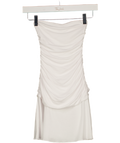 WHITE FOX White Bandeau Ruched Mini Dress UK XXS