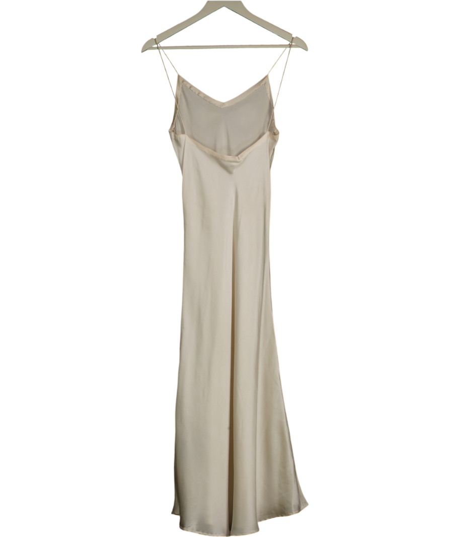Cream Silk Slip Maxi Dress UK S