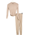 SEFI Brown 2-piece Activewear Leggings And Zip Jacket Set UK XS/S