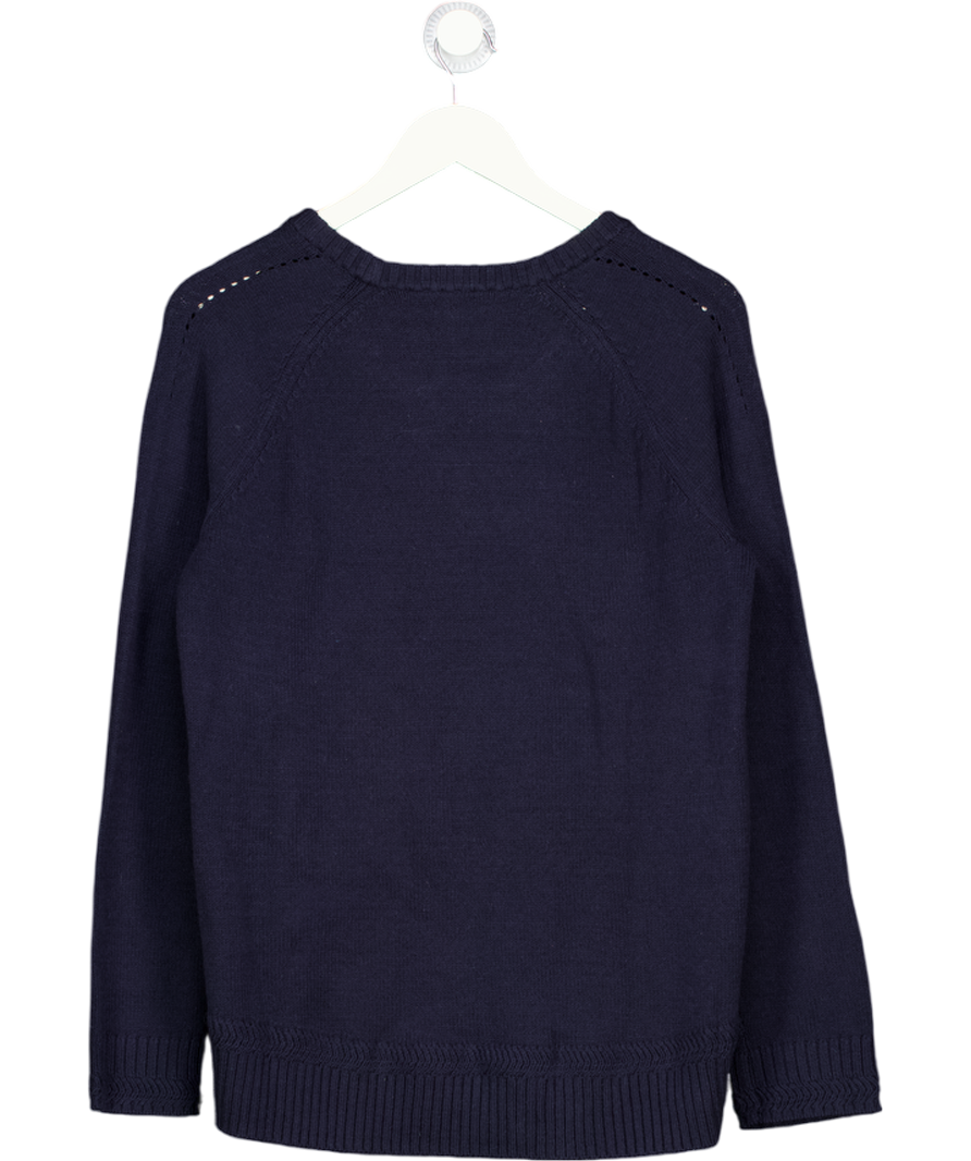 TALBOTS Navy Blue Cotton Blend Crew Neck Jumper UK M
