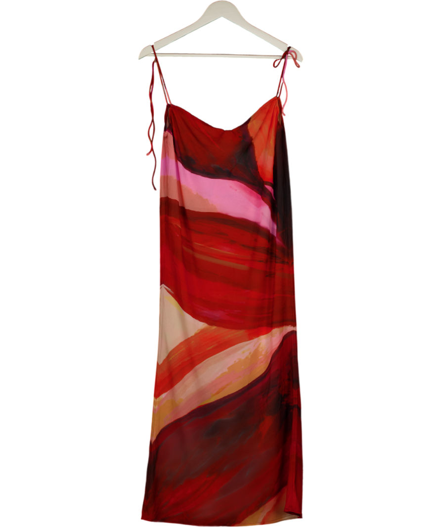 White Fox Red Luminous Maxi Skirt Sunset Petal UK M