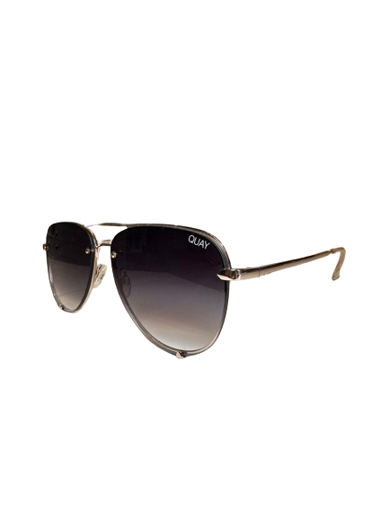 QUAY Metallic High Key Mini Rimless Aviator Sunglasses One Size