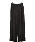 the seamless collection Black Cupro High Waisted Wide Leg Trousers UK 8