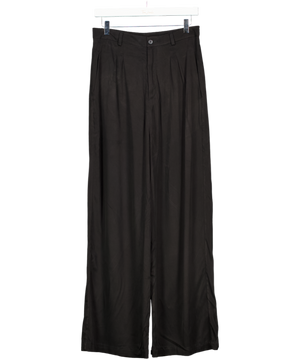 the seamless collection Black Cupro High Waisted Wide Leg Trousers UK 8
