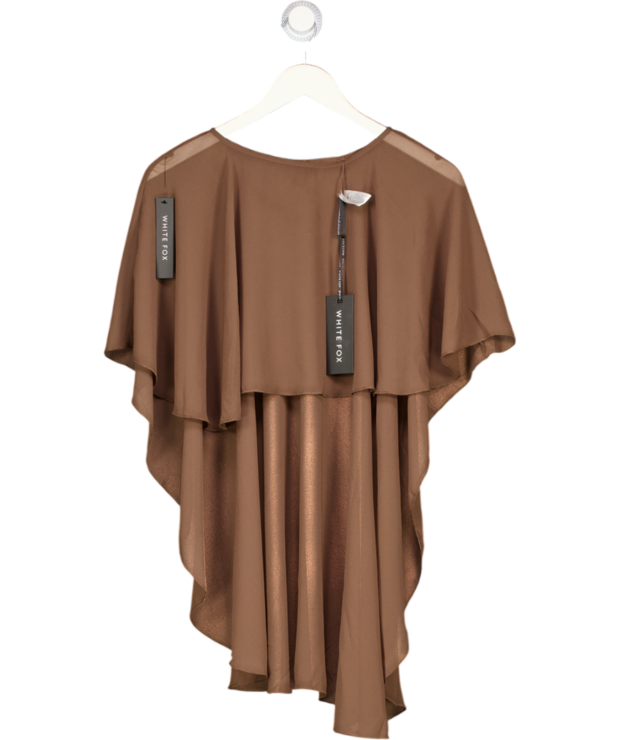 WHITE FOX Brown Cloudline Poncho Top UK S