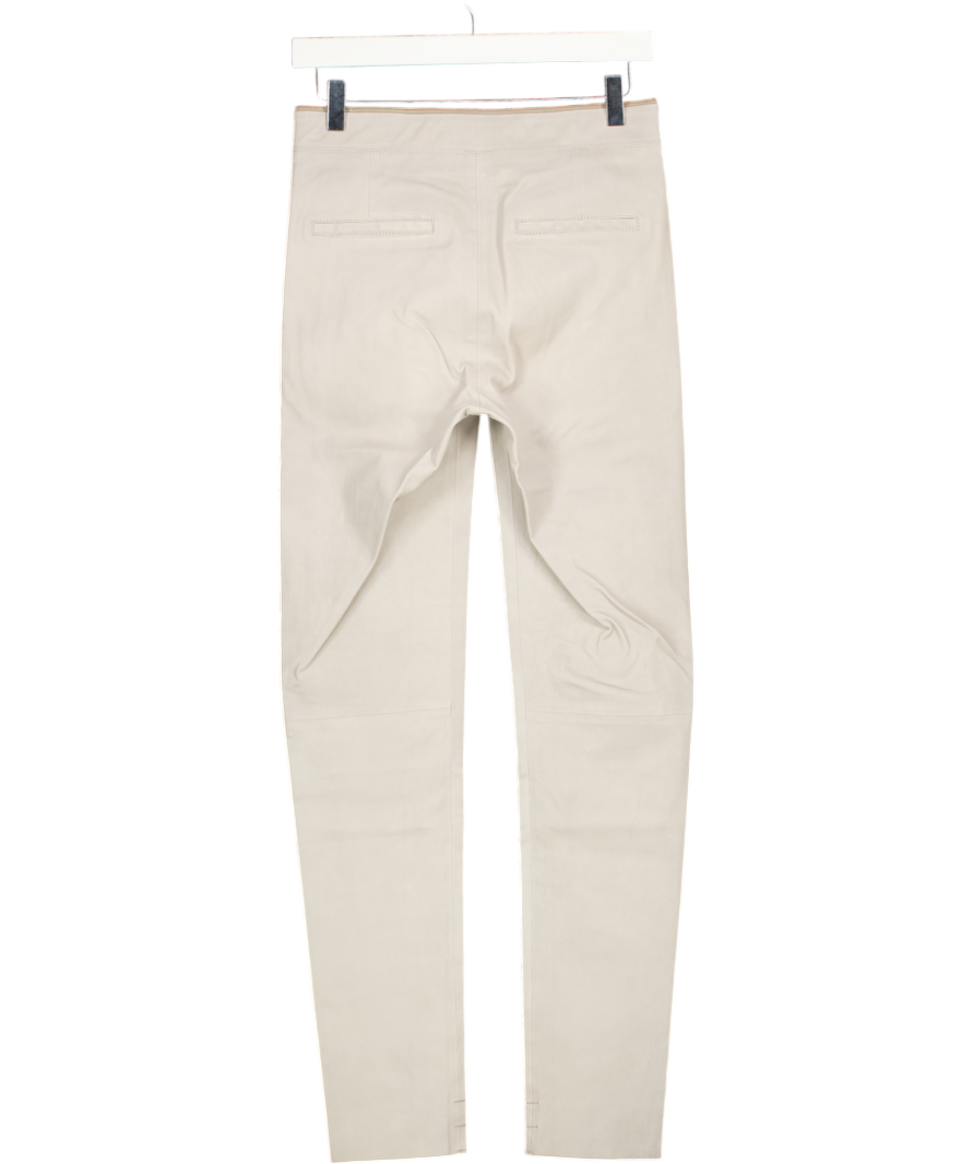 Remain Birger Christensen Pale Grey Faux Leather High Waisted Leggings UK 10