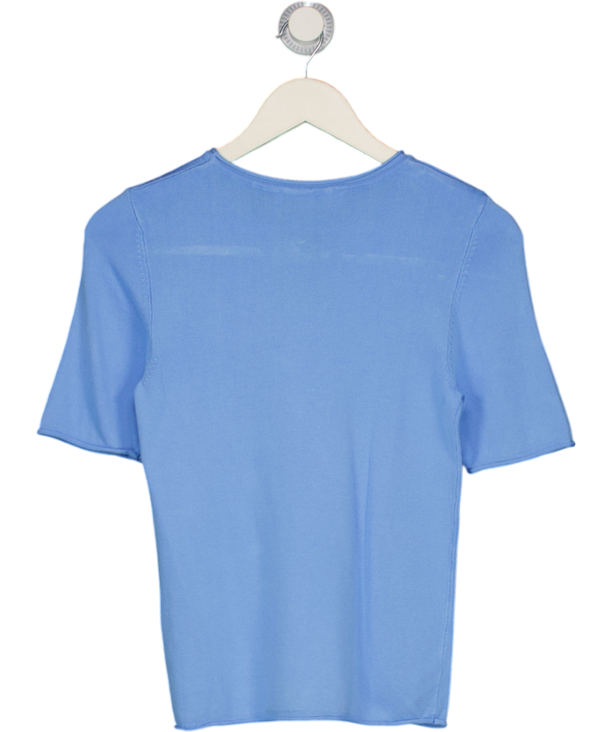 ZARA Blue Short Sleeve Knitted Top UK S