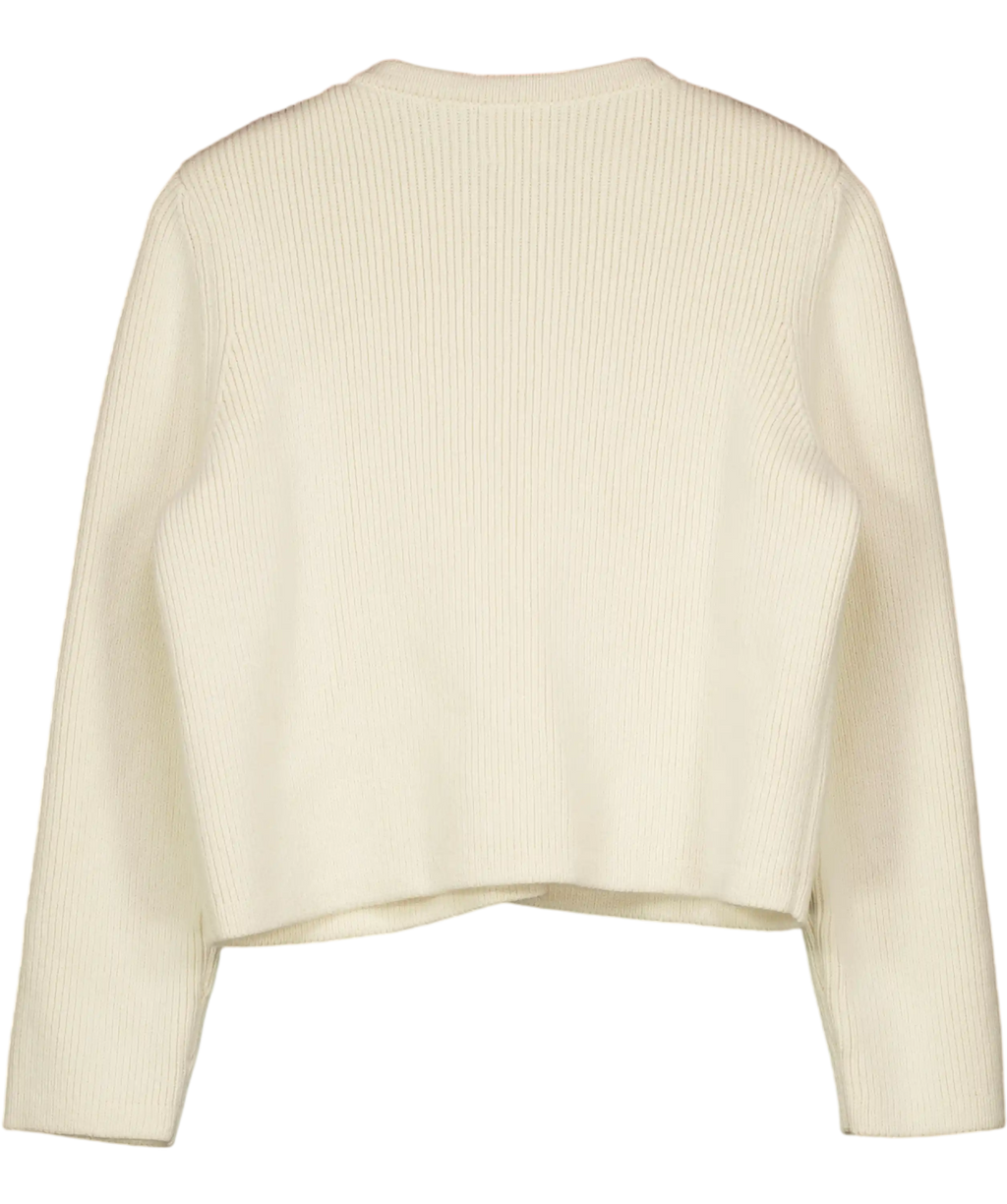 ALMADA LABEL Cream Nova Cotton-knit Gold Button Detail Cardigan UK S