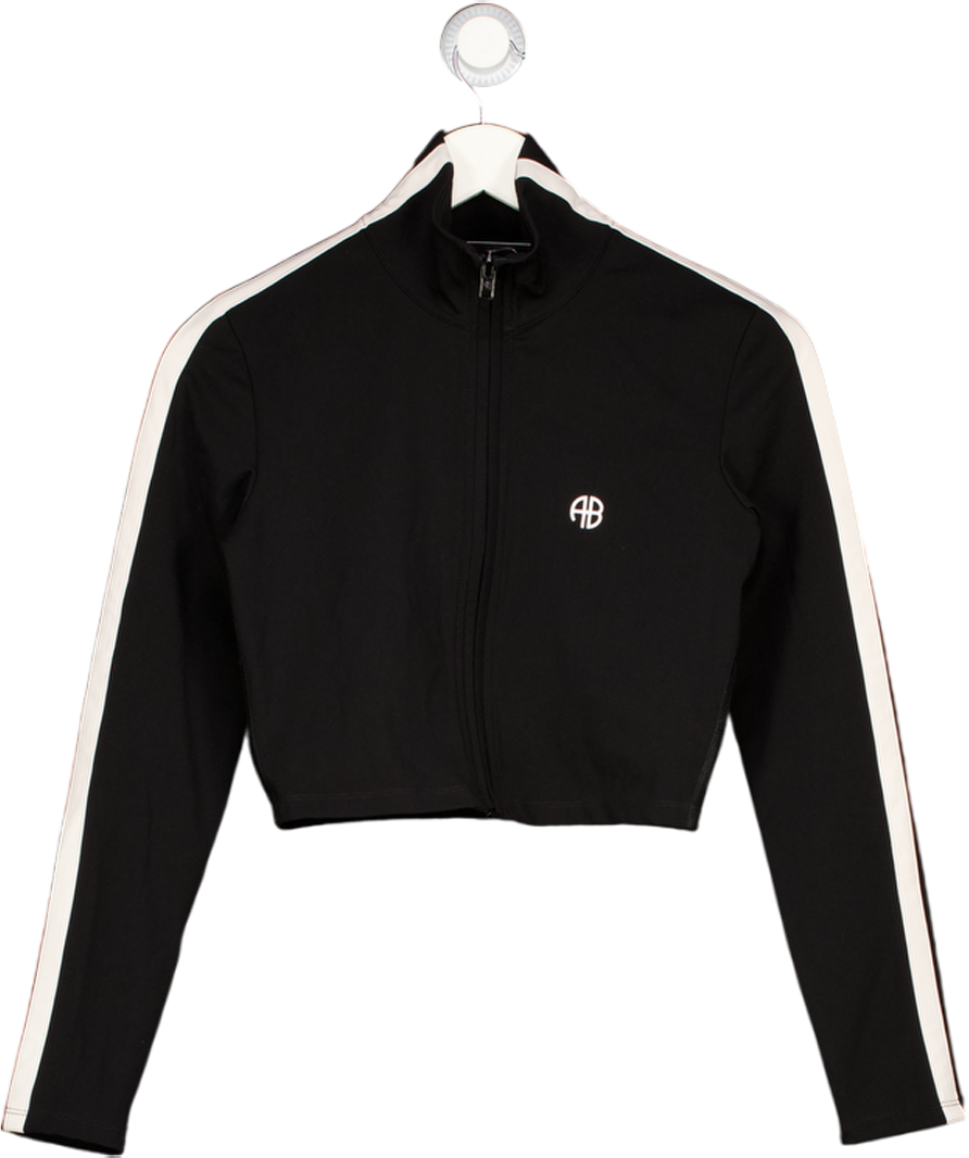 ANINE BING Sport Black Zip Devin Jacket UK XS