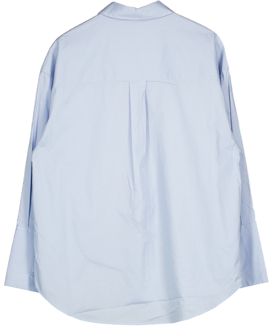 HENNE Blue Poplin Adriano Oversize Shirt UK 8