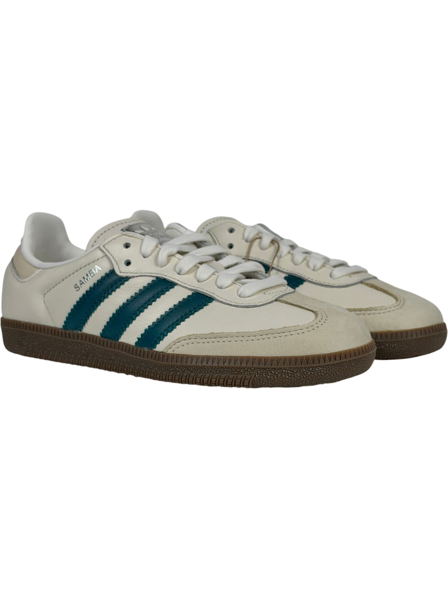 ADIDAS White/brown Samba OG Retro Trainers UK 3