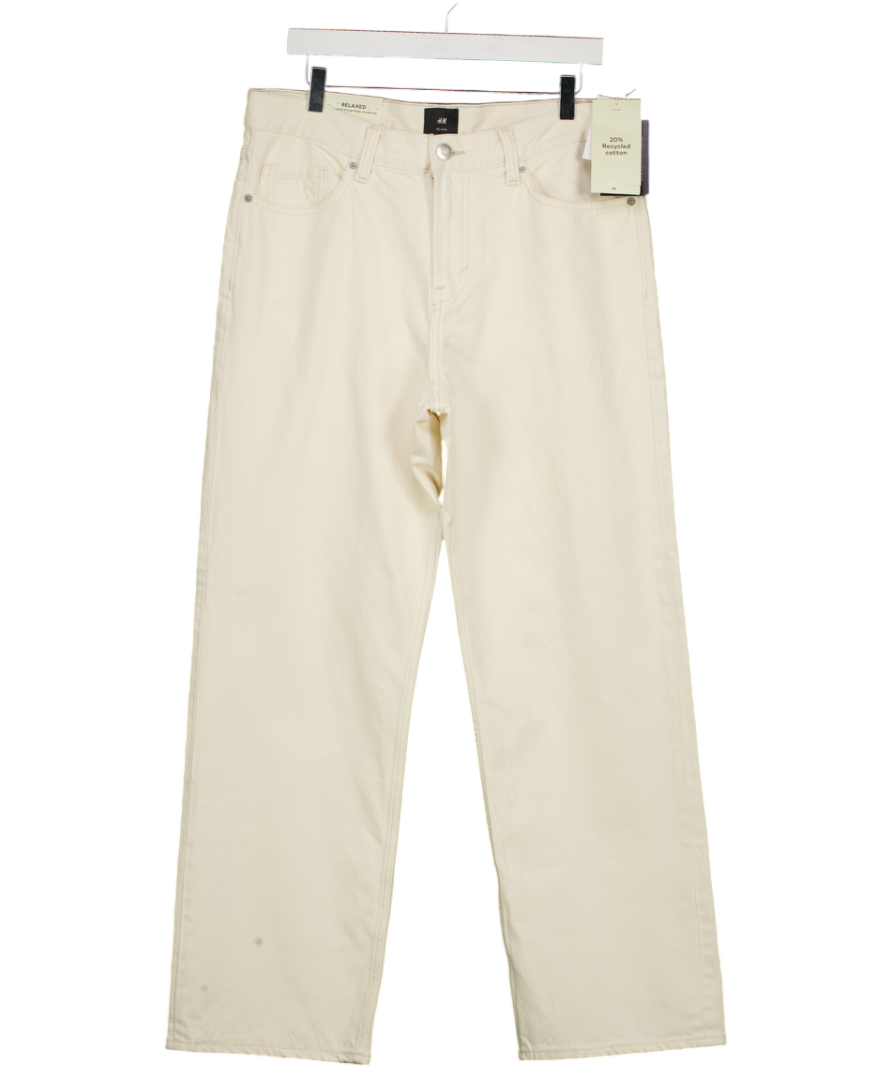 H&M Cream Relaxed Jeans L32 W34