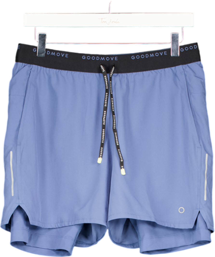 GOOD MOVE Blue Regular Fit 7 Inch Stretch Sports Shorts UK S