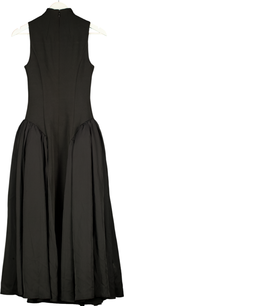 Club L High Neck Volume Skirt Midi Dress Black UK 6