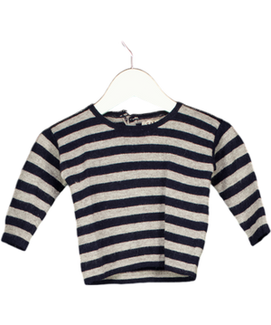 CARAMEL BABY & CHILD  Blue Navy And Grey Stripe Jumper 0-3 Months