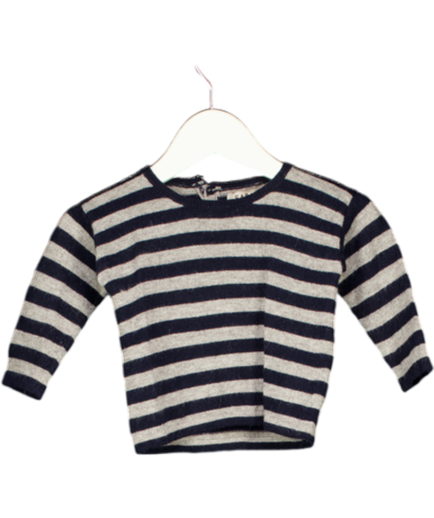 CARAMEL BABY & CHILD  Blue Navy And Grey Stripe Jumper 0-3 Months