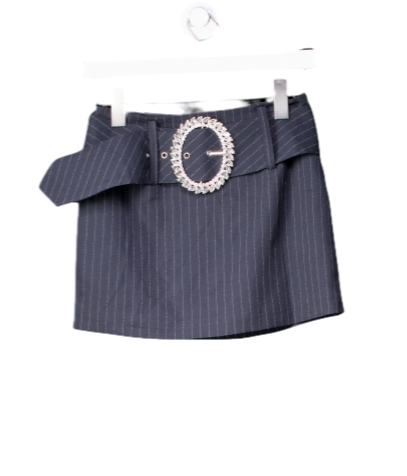 Fashion Nova Black Pleated Mini Skirt With Dimante Buckle UK XS