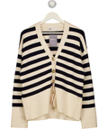 ZARA Cream Striped Knit Cardigan UK S