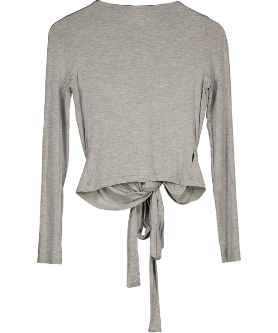 WHITE FOX Grey Modal Jersey Wrap Top / Cardigan UK S/M