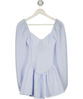 ASOS Blue Gingham Puff Sleeve Mini Dress UK 4