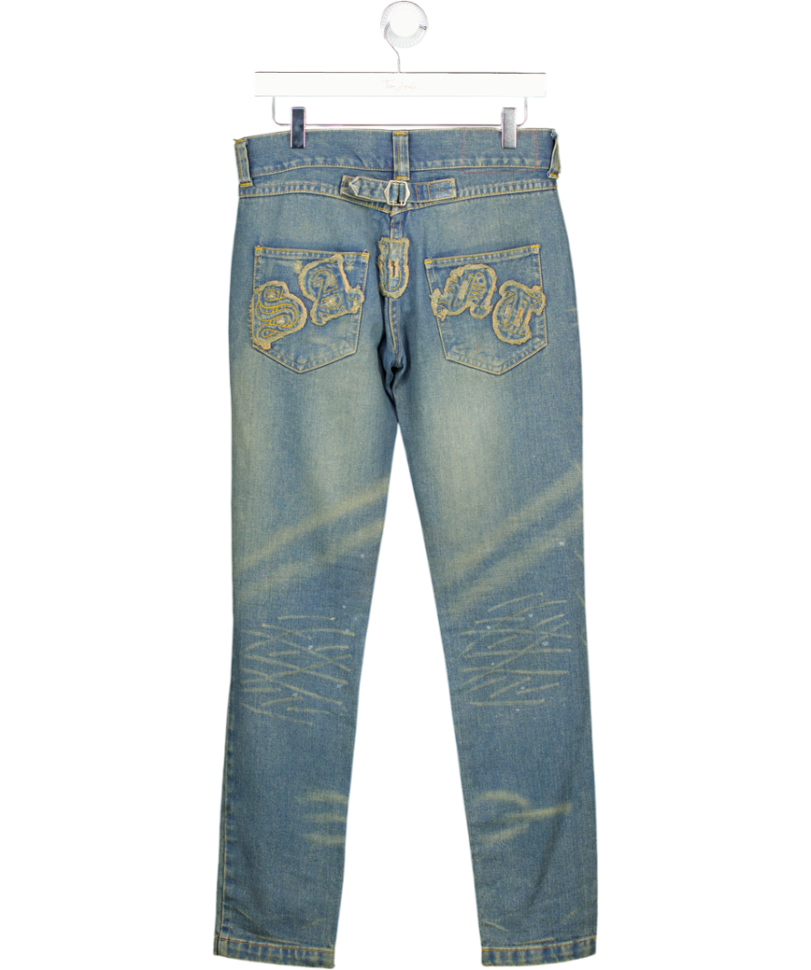 AllSaints Blue Distressed Skinny Leg Jeans W27