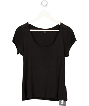 cos Black Scoop Neck T-shirt UK XS
