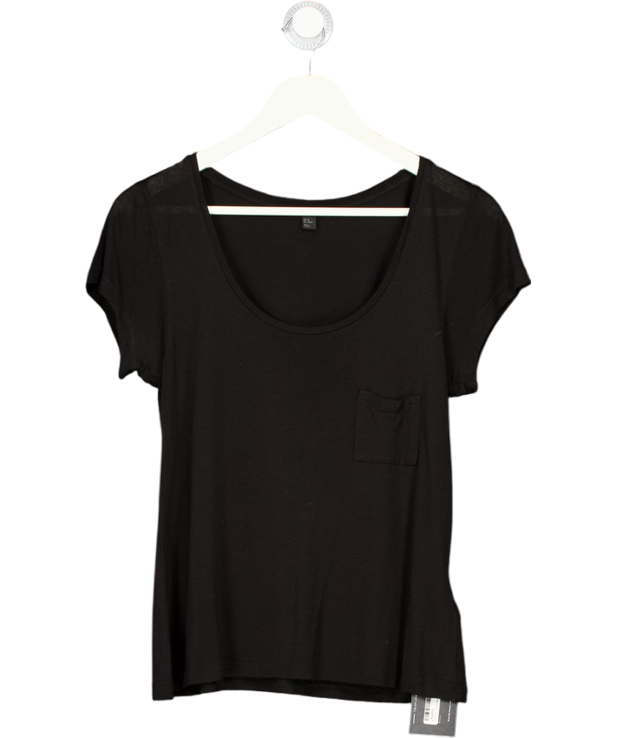 cos Black Scoop Neck T-shirt UK XS