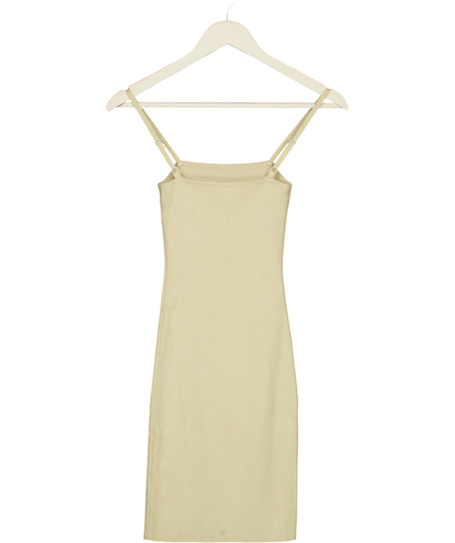 PRETTY LAVISH Beige Knit Mini Dress UK XS