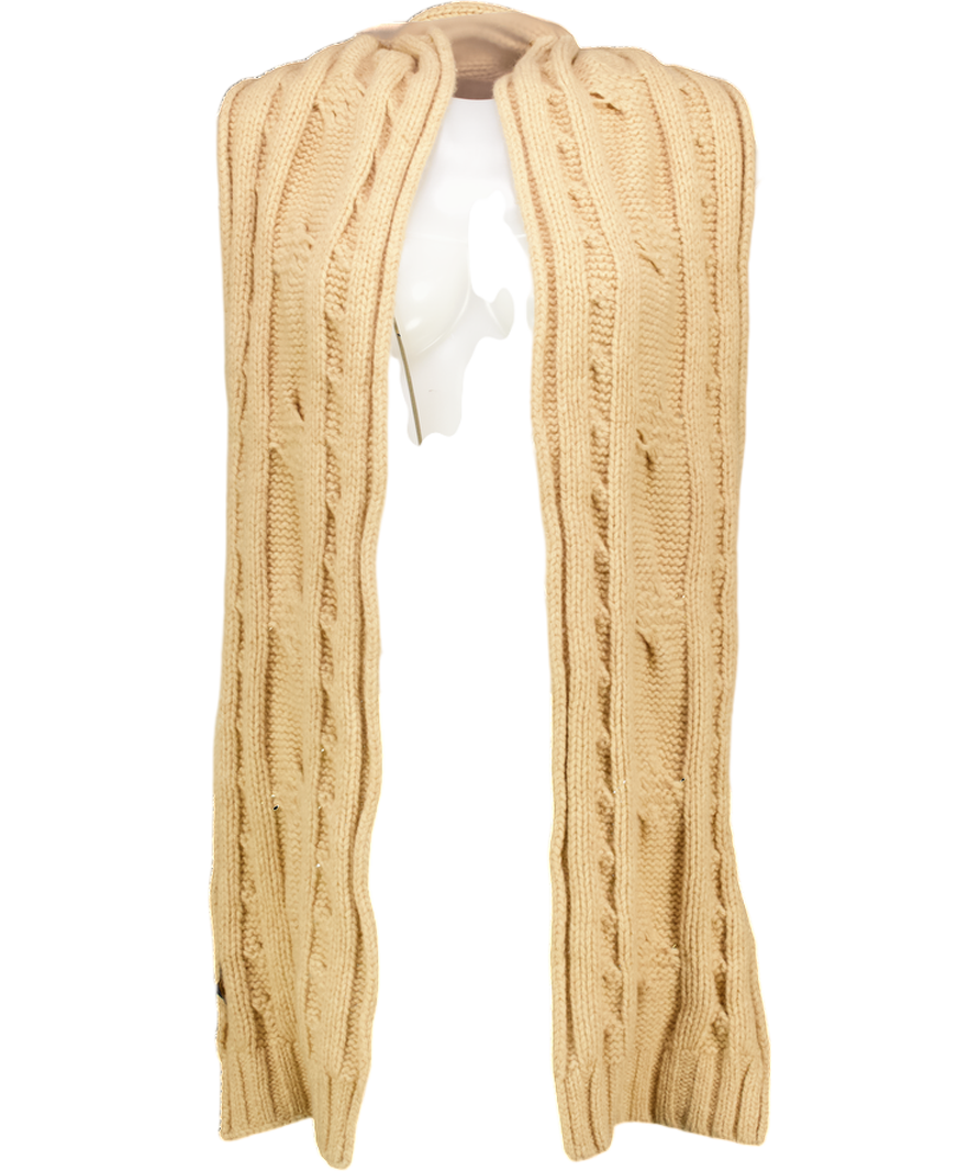 Tommy Hilfiger Beige Chic Cable Knit Fluffy Scarf One Size