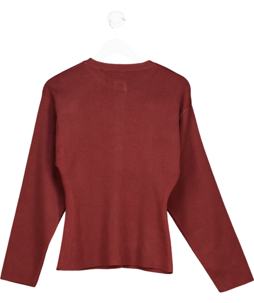 ASOS Design Burgundy Red Knitted Structured Crew Neck Cardigan UK S