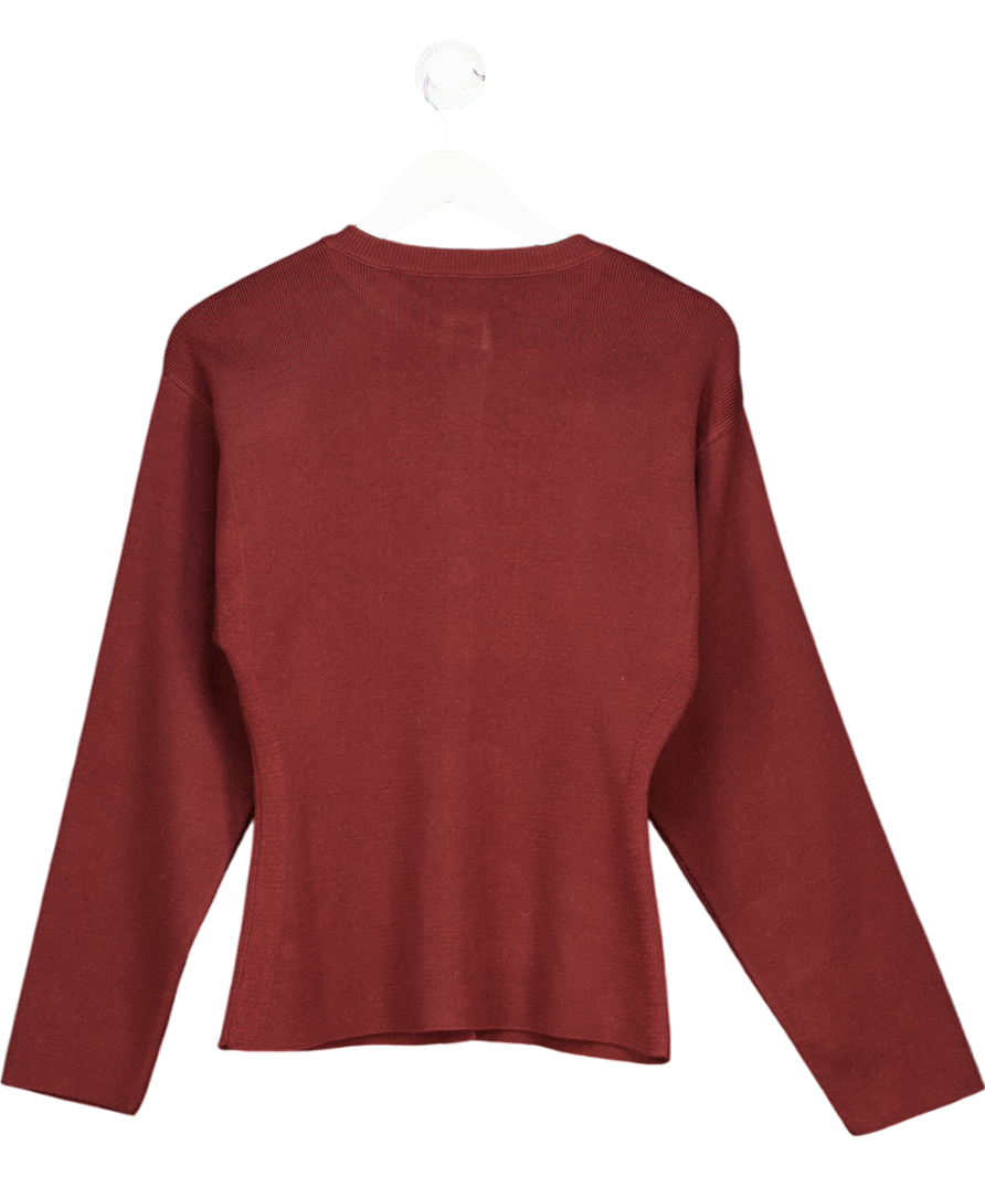 ASOS Design Burgundy Red Knitted Structured Crew Neck Cardigan UK S