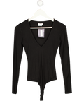 LOVERS & FRIENDS Black Long Sleeve Jersey Bodysuit UK XS
