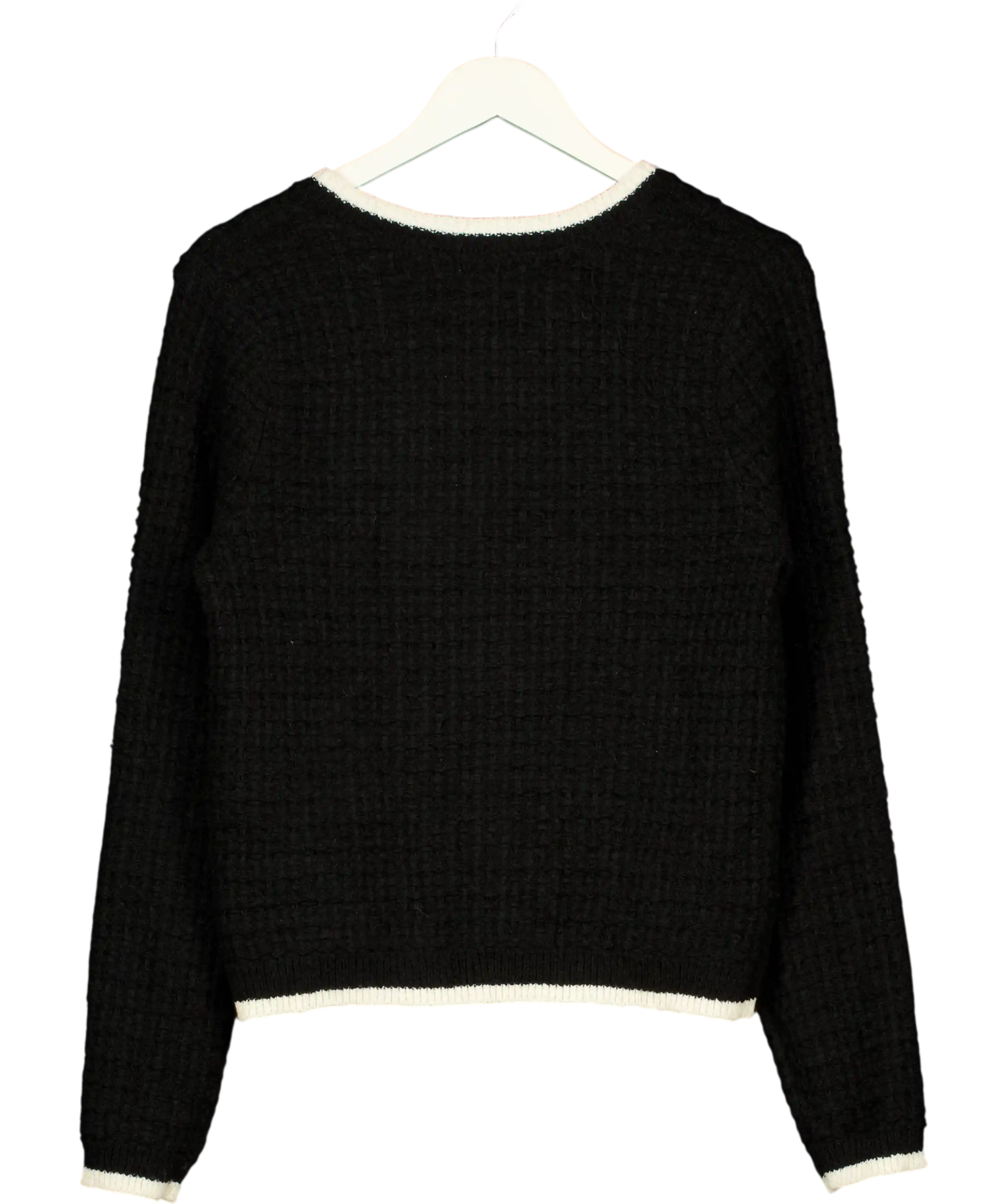 FREINDS LIKE THESE Black / Cream Boucle Cardigan UK 10